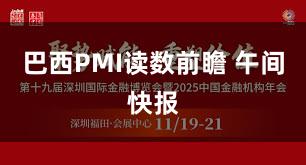 巴西PMI读数前瞻 午间快报